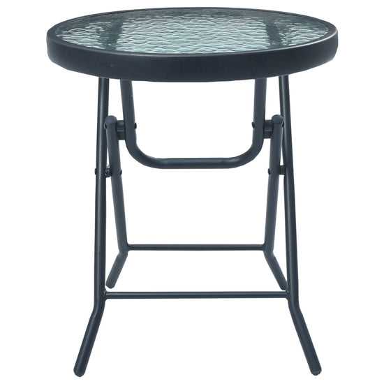 Bistrotafel 40x46 cm staal en glas zwart MeubelReus