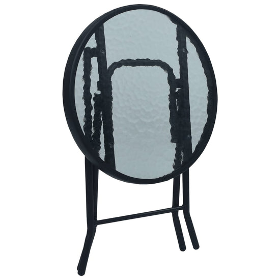 Bistrotafel 40x46 cm staal en glas zwart MeubelReus