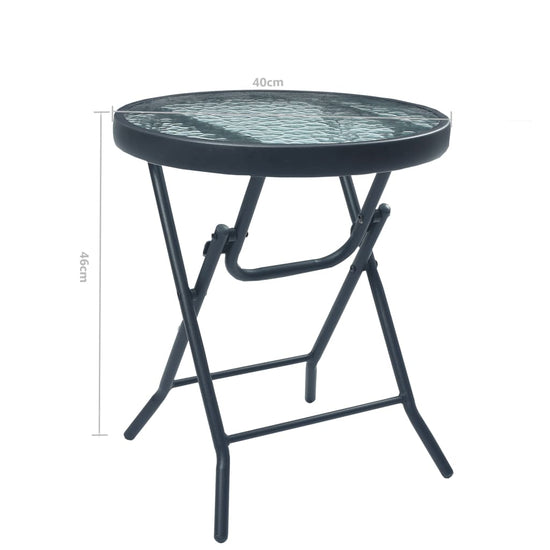 Bistrotafel 40x46 cm staal en glas zwart MeubelReus