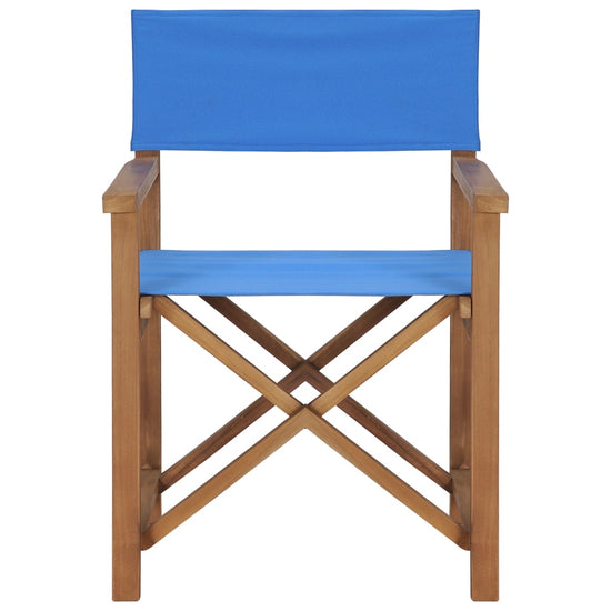 Regisseursstoel massief teakhout blauw MeubelReus