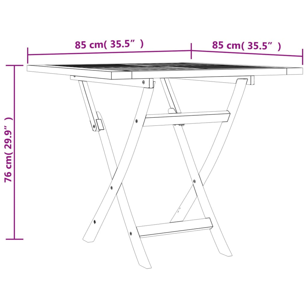 Tuintafel inklapbaar 85x85x76 cm massief teakhout MeubelReus