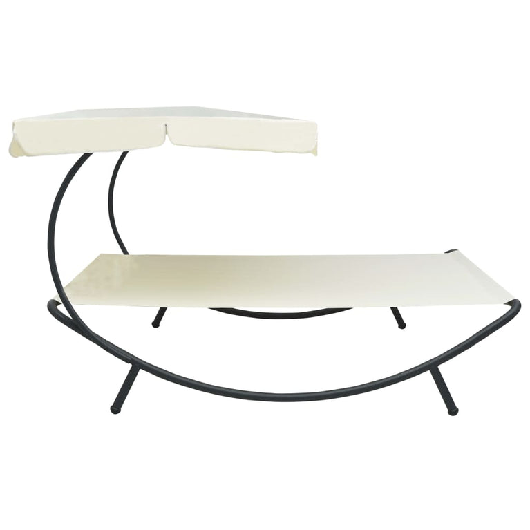 Loungebed met luifel crèmewit MeubelReus