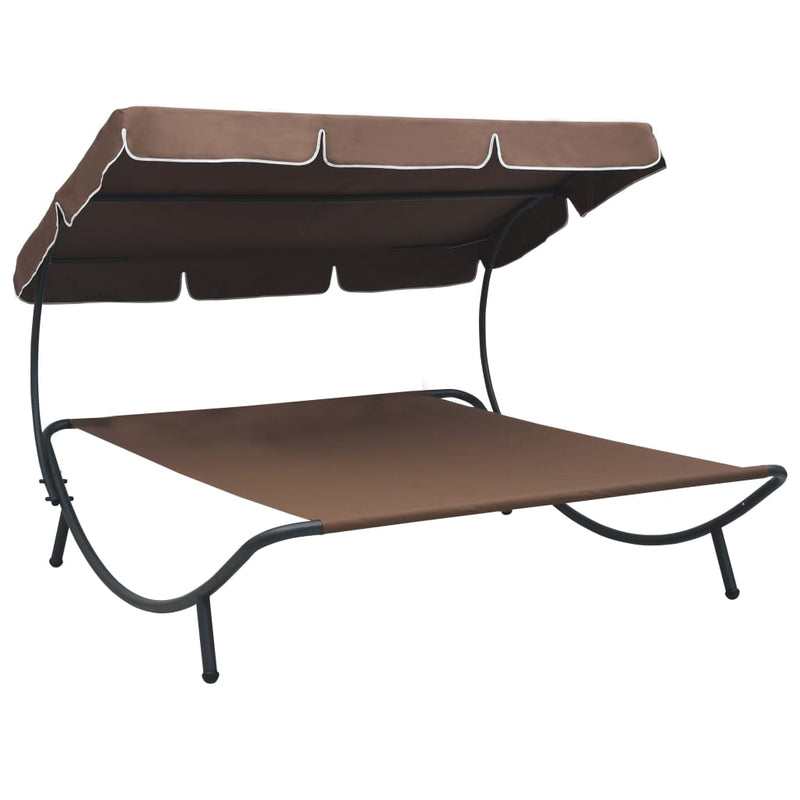 Loungebed met luifel bruin MeubelReus