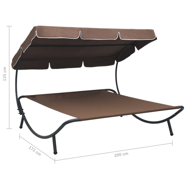 Loungebed met luifel bruin MeubelReus
