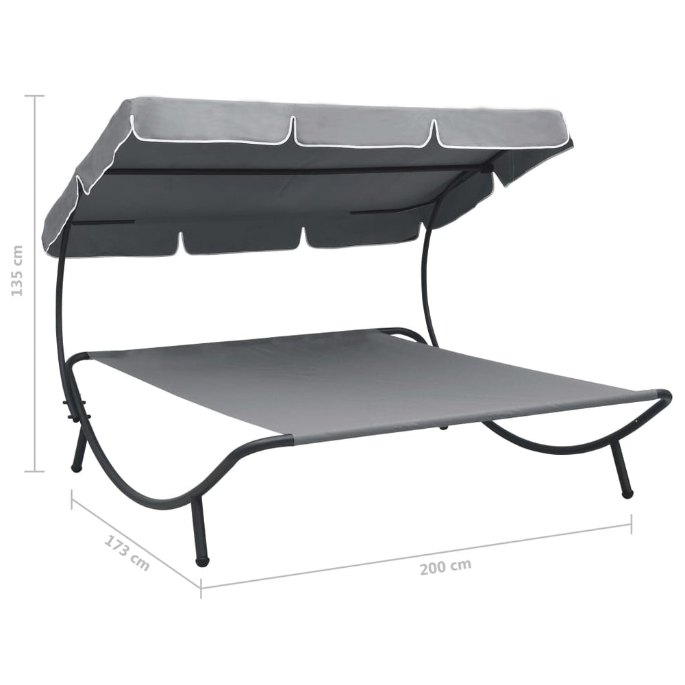 Loungebed met luifel grijs MeubelReus