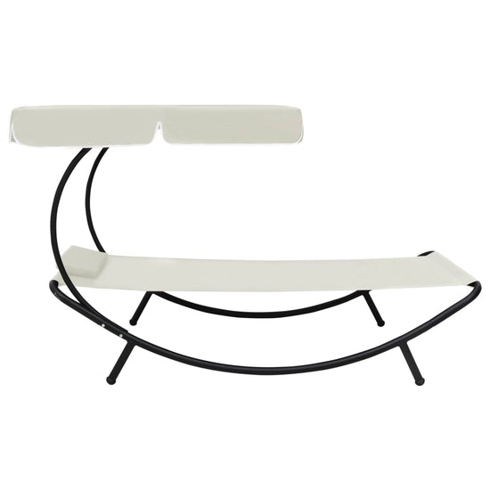 Loungebed met luifel en kussen crèmewit MeubelReus