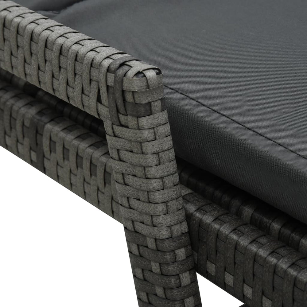 Ligbed met kussen poly rattan grijs MeubelReus