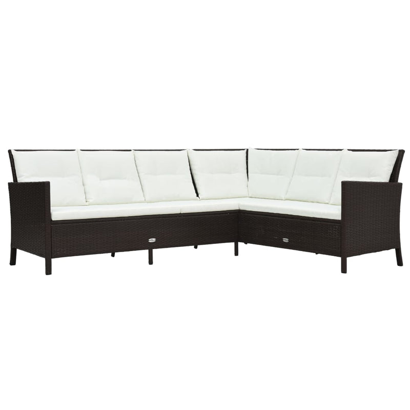 3-delige Loungeset met kussens poly rattan bruin MeubelReus