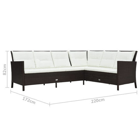 3-delige Loungeset met kussens poly rattan bruin MeubelReus