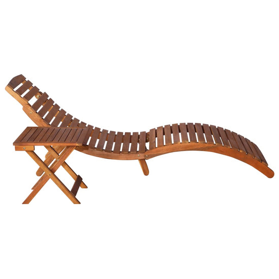 Ligbed met tafel massief acaciahout bruin MeubelReus