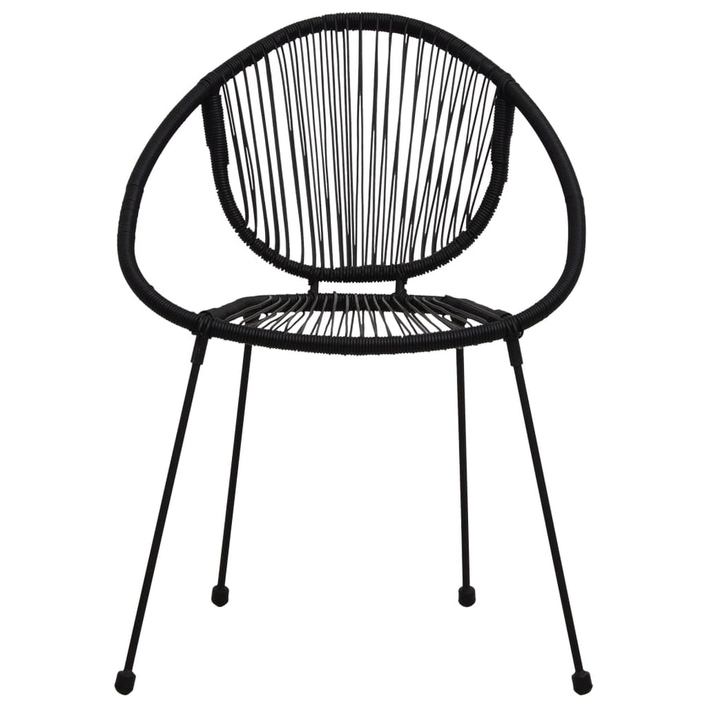 3-delige Bistroset PVC-rattan zwart MeubelReus