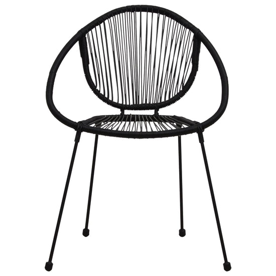 3-delige Bistroset PVC-rattan zwart MeubelReus