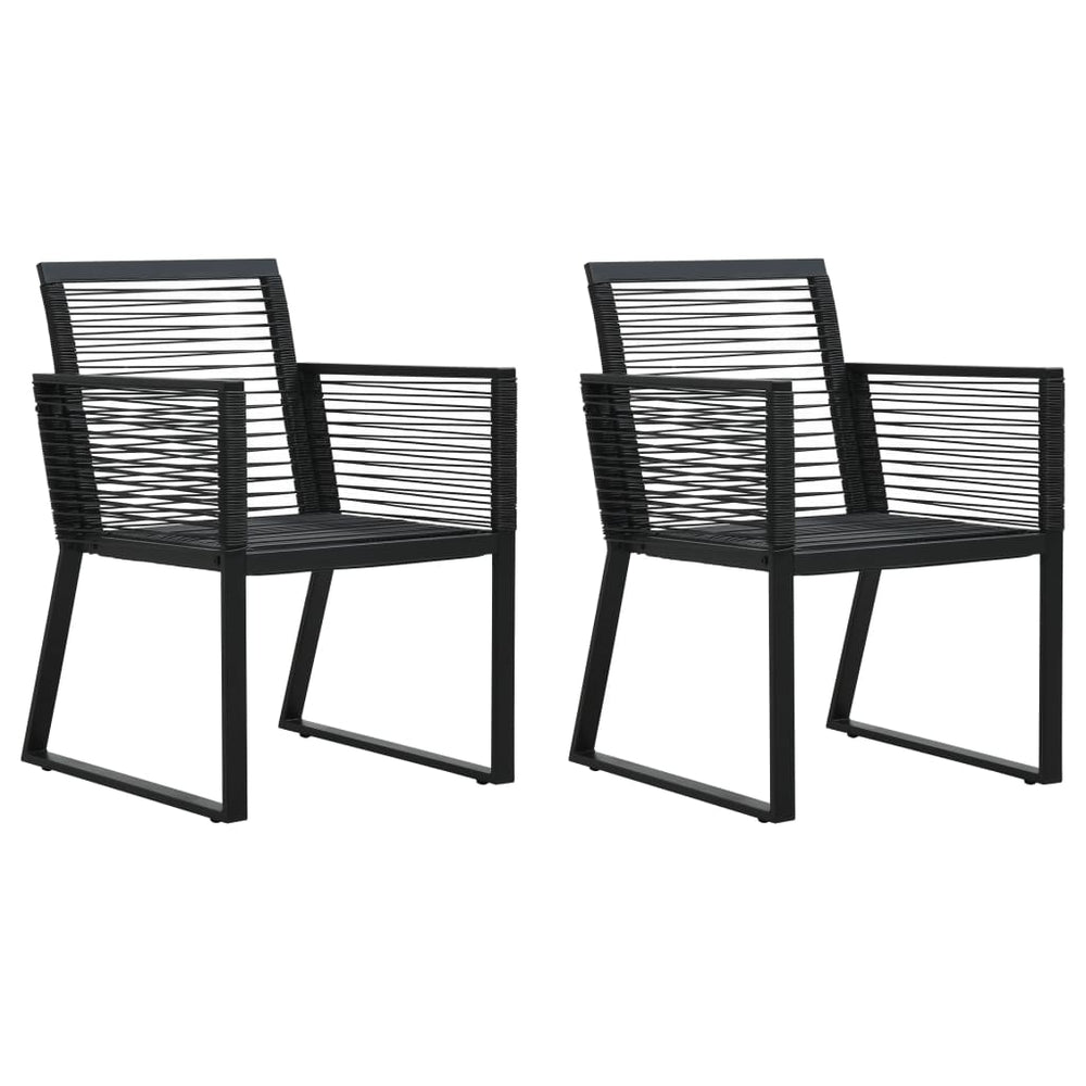 Tuinstoelen 2 st PVC-rattan zwart MeubelReus