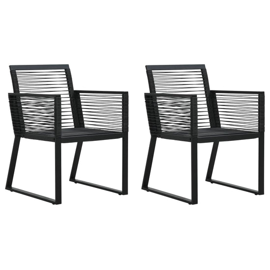 Tuinstoelen 2 st PVC-rattan zwart MeubelReus