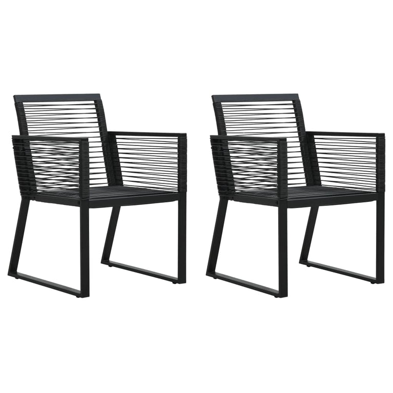 Tuinstoelen 2 st PVC-rattan zwart MeubelReus