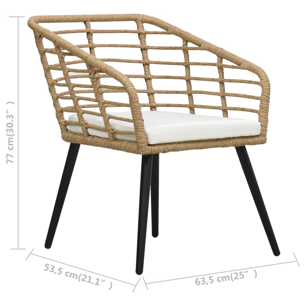 3-delige Bistroset poly rattan eikenkleurig MeubelReus