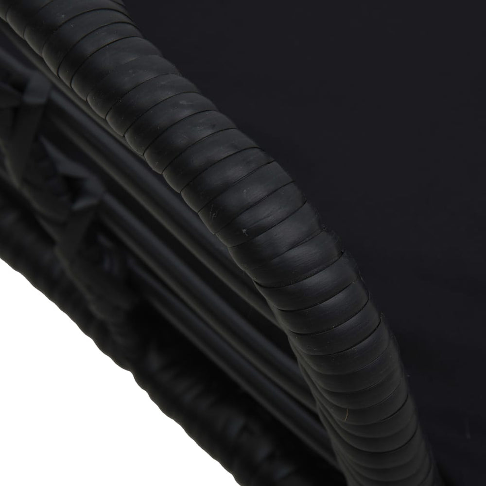 Tuinstoelen 2 st met kussens poly rattan zwart MeubelReus