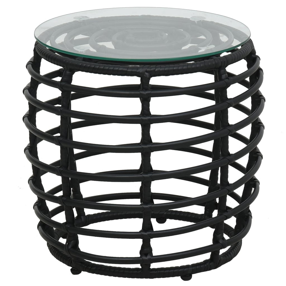 3-delige Bistroset poly rattan zwart MeubelReus