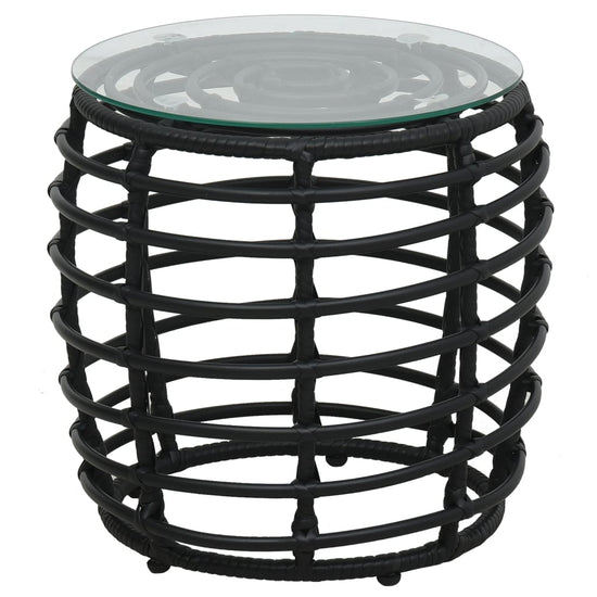 3-delige Bistroset poly rattan zwart MeubelReus