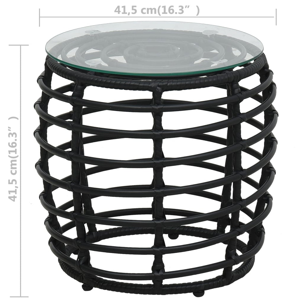 3-delige Bistroset poly rattan zwart MeubelReus