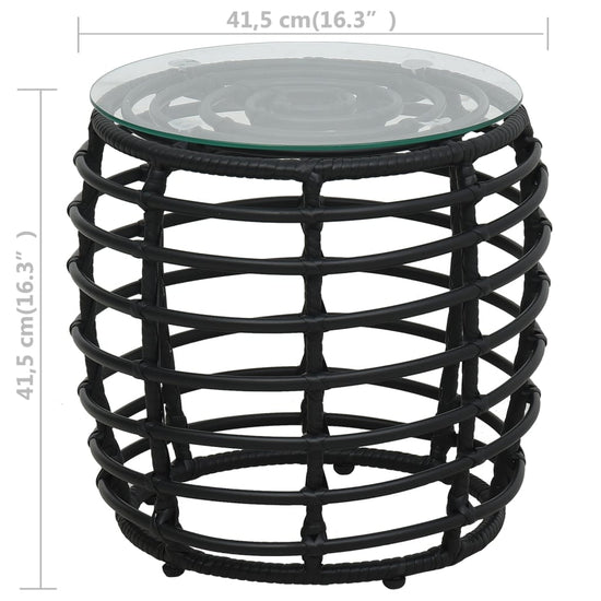 3-delige Bistroset poly rattan zwart MeubelReus
