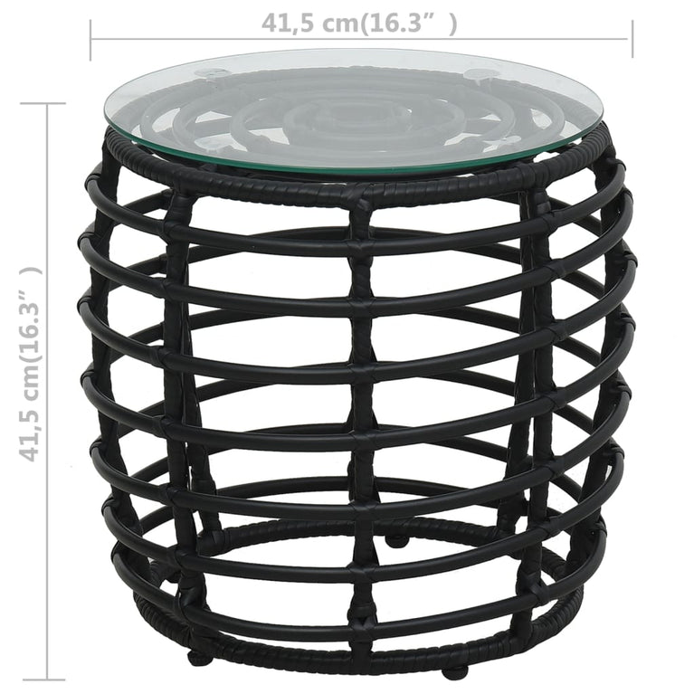 3-delige Bistroset poly rattan zwart MeubelReus