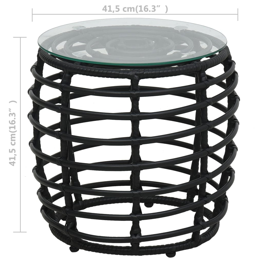 3-delige Bistroset poly rattan zwart MeubelReus
