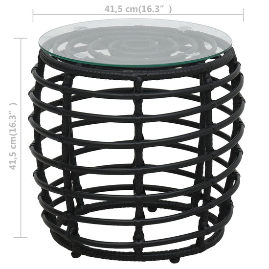 3-delige Bistroset poly rattan zwart MeubelReus