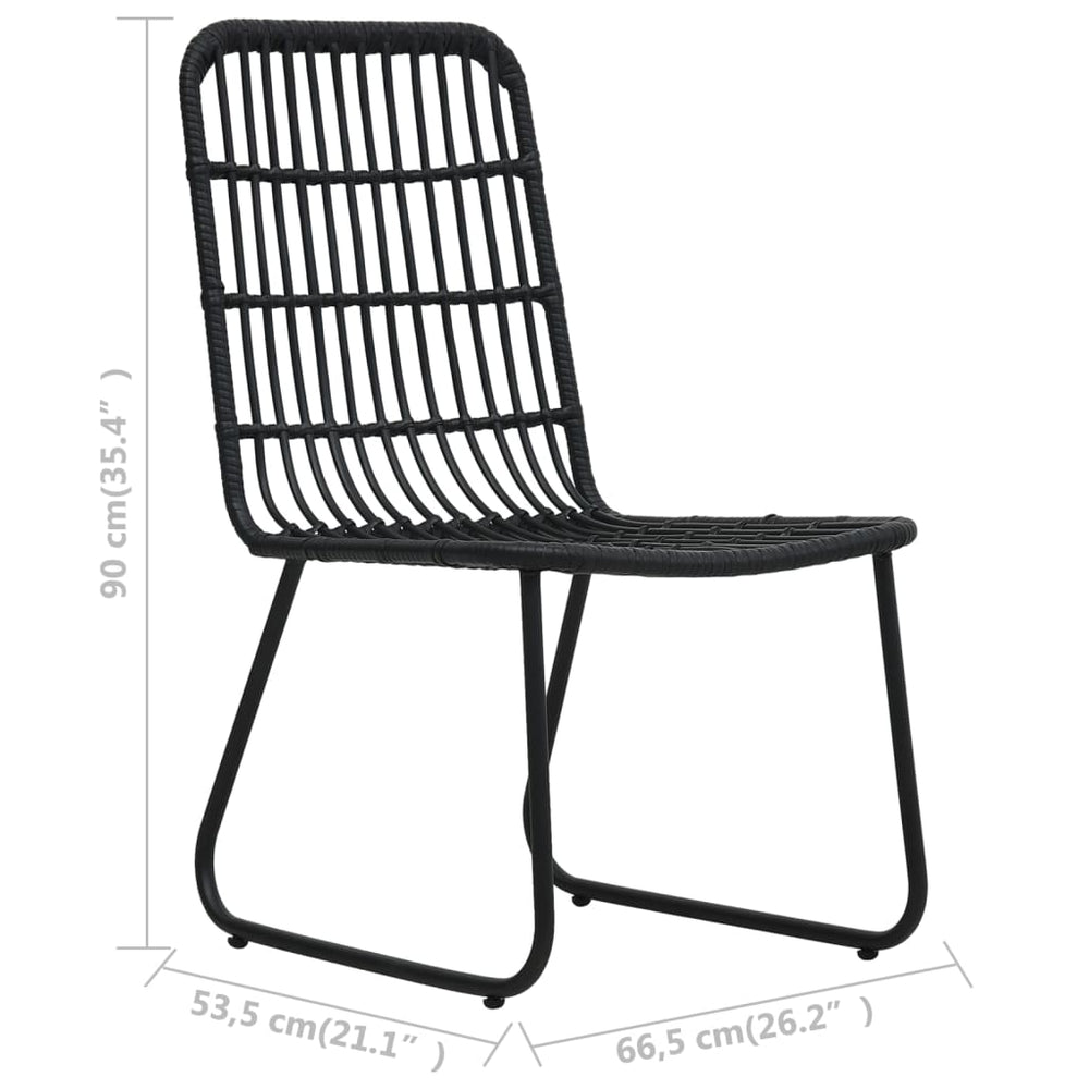 3-delige Bistroset poly rattan zwart MeubelReus