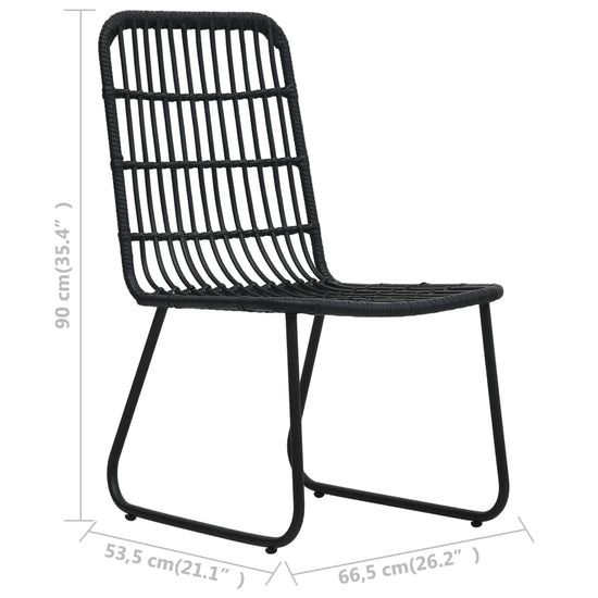 3-delige Bistroset poly rattan zwart MeubelReus