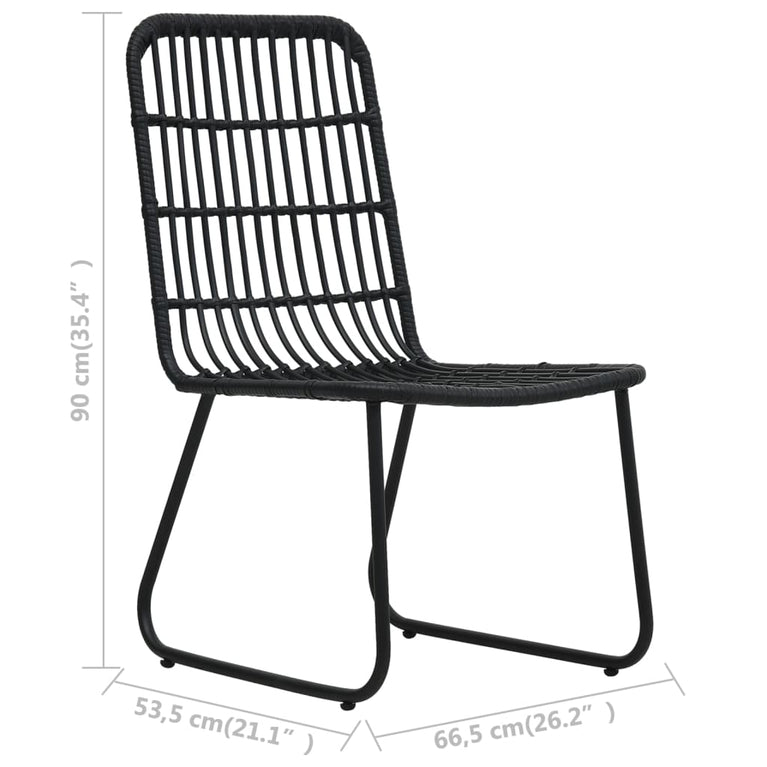3-delige Bistroset poly rattan zwart MeubelReus