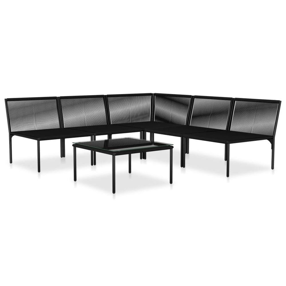 6-delige Loungeset met kussens PVC zwart MeubelReus
