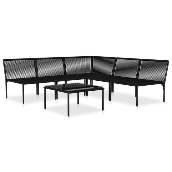 6-delige Loungeset met kussens PVC zwart MeubelReus