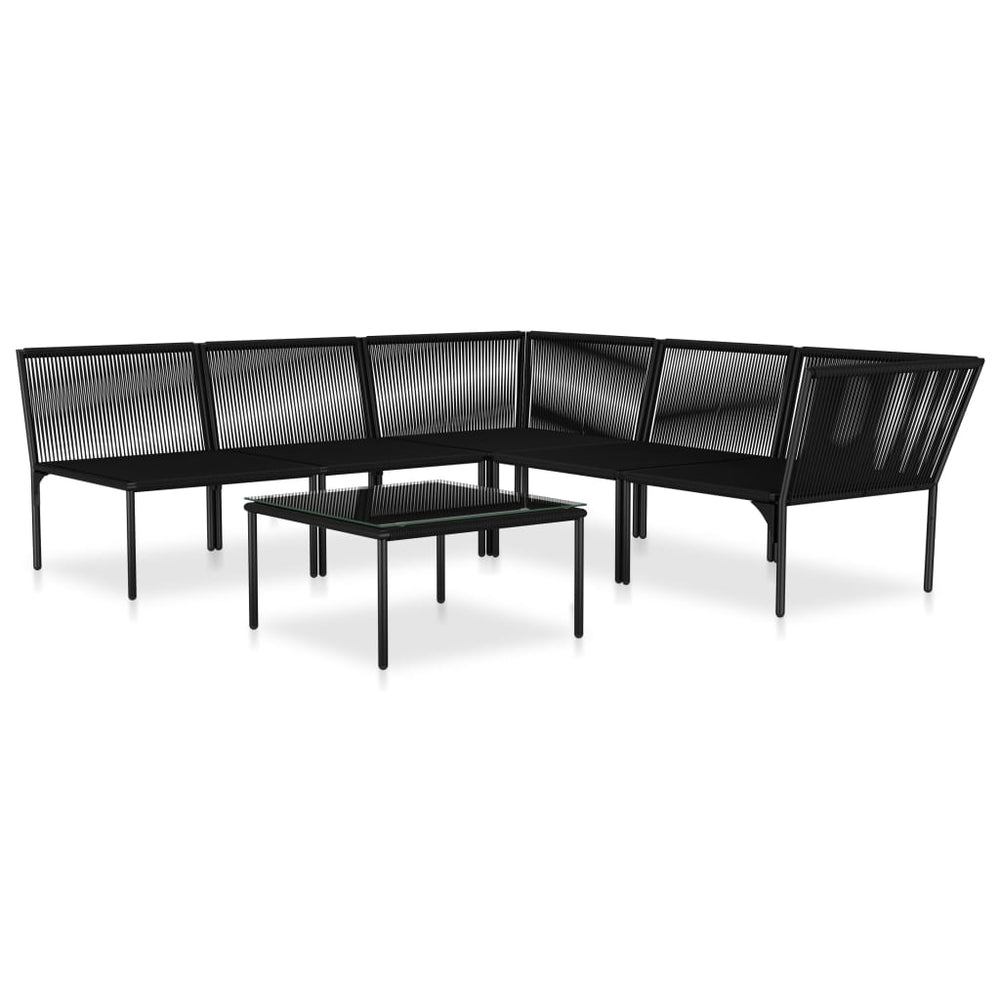 6-delige Loungeset met kussens PVC zwart MeubelReus