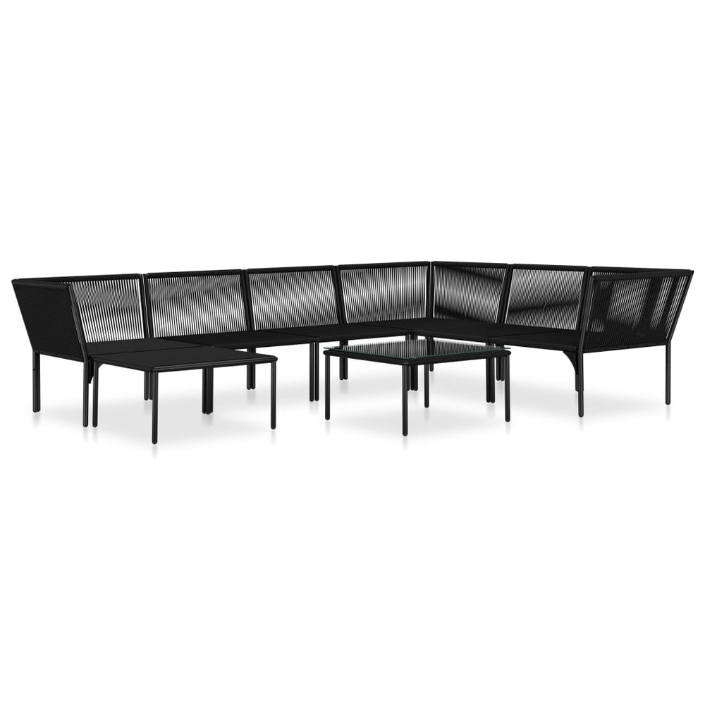 8-delige Loungeset met kussens PVC zwart MeubelReus