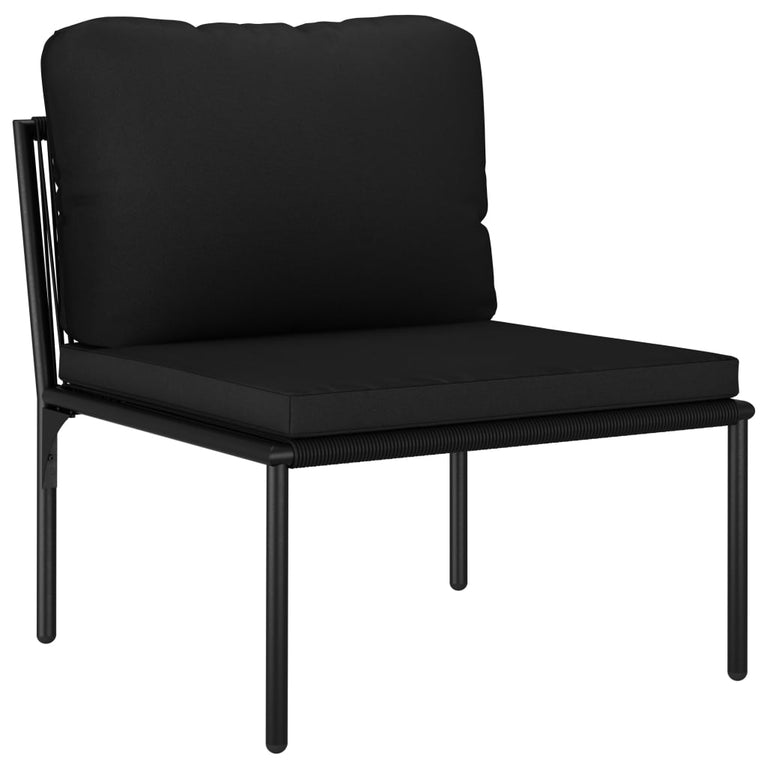 3-delige Loungeset met kussens PVC zwart MeubelReus