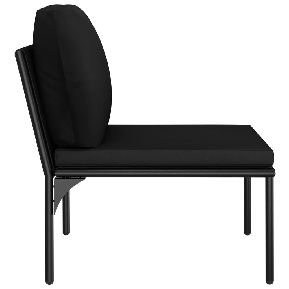 3-delige Loungeset met kussens PVC zwart MeubelReus