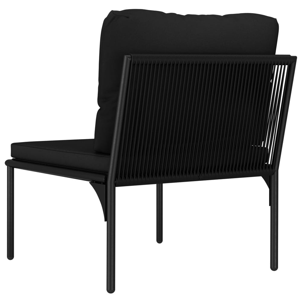 3-delige Loungeset met kussens PVC zwart MeubelReus