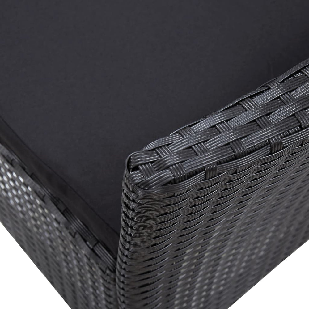 5-delige Tuinset poly rattan zwart MeubelReus