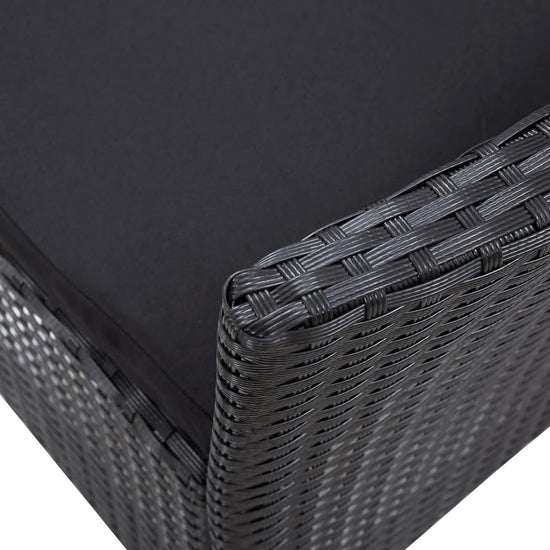 5-delige Tuinset poly rattan zwart MeubelReus