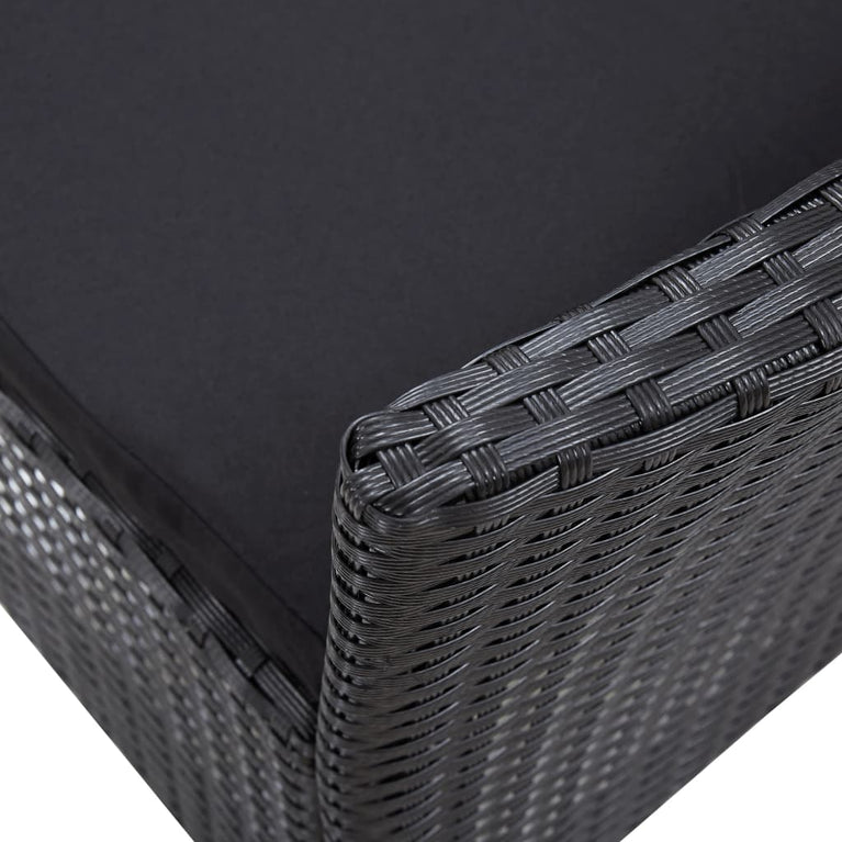 5-delige Tuinset poly rattan zwart MeubelReus