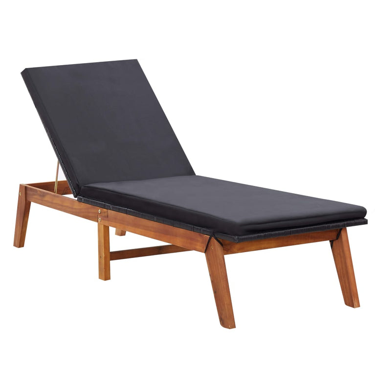 Ligbed met tafel poly rattan en massief acaciahout MeubelReus