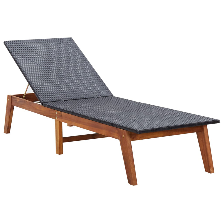 Ligbed met tafel poly rattan en massief acaciahout MeubelReus
