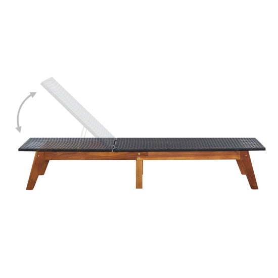 Ligbed met tafel poly rattan en massief acaciahout MeubelReus