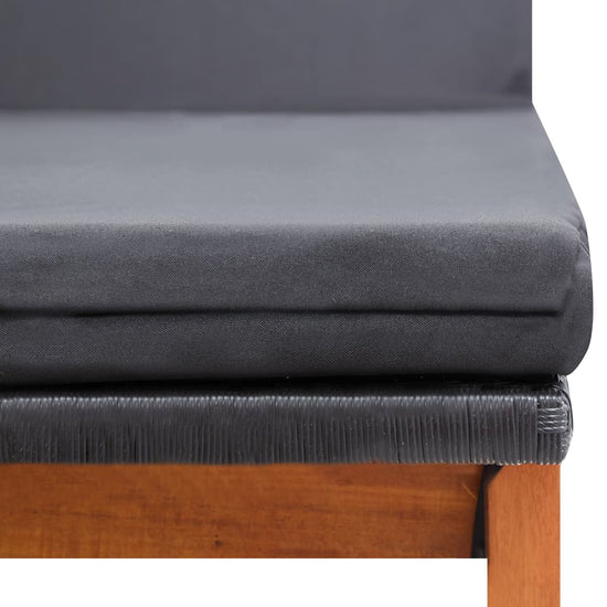 Ligbed met tafel poly rattan en massief acaciahout MeubelReus