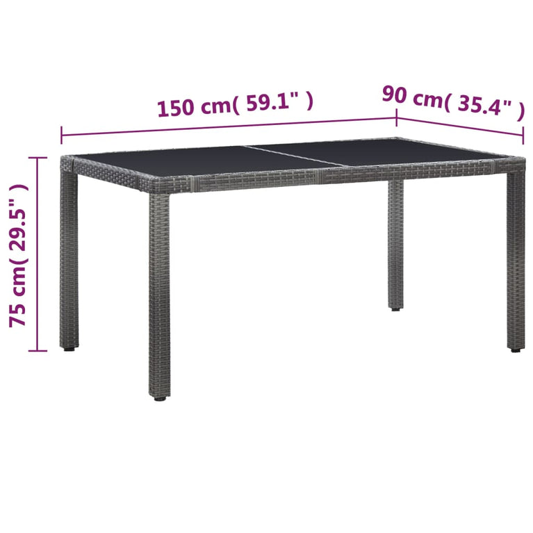 7-delige Tuinset poly rattan grijs MeubelReus