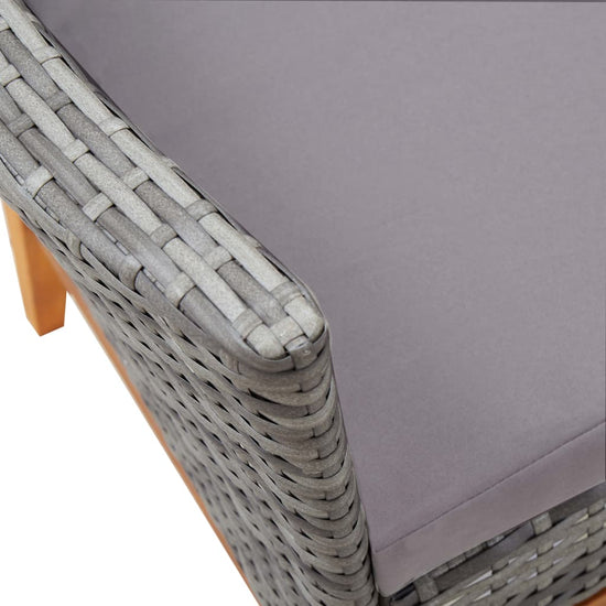 9-delige Tuinset poly rattan en acaciahout grijs MeubelReus