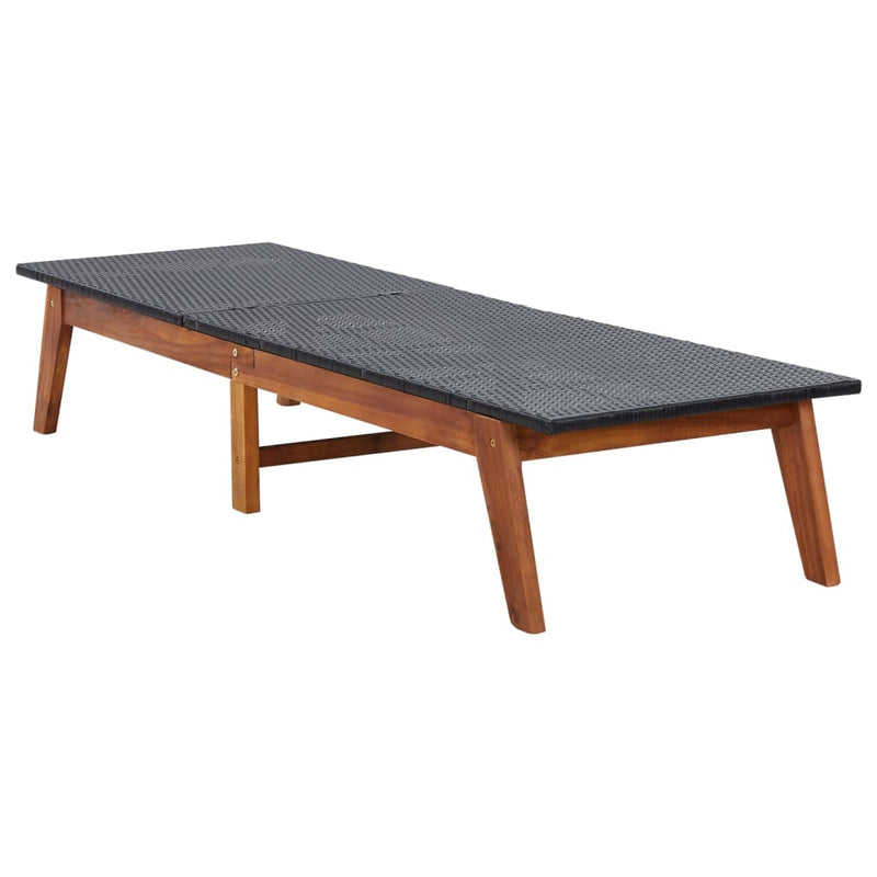 Ligbed poly rattan en massief acaciahout MeubelReus