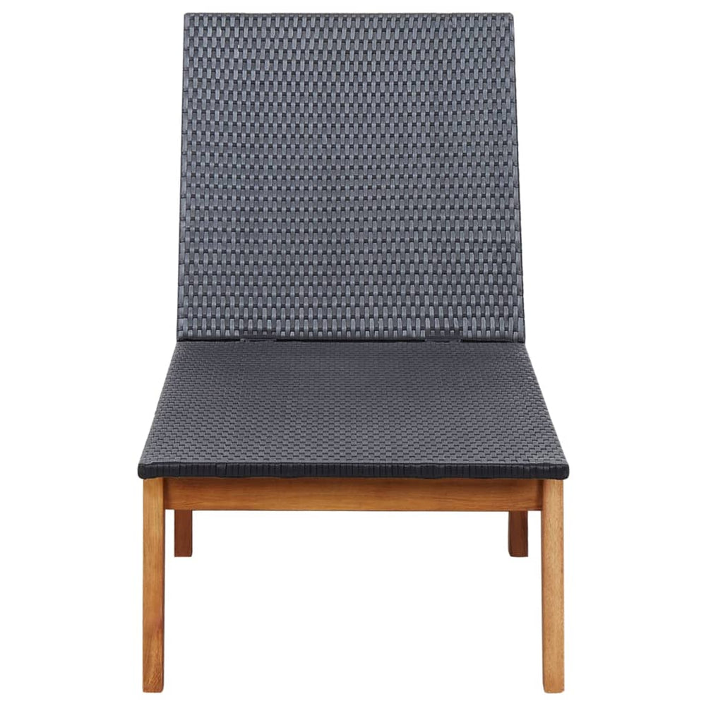 Ligbed poly rattan en massief acaciahout MeubelReus