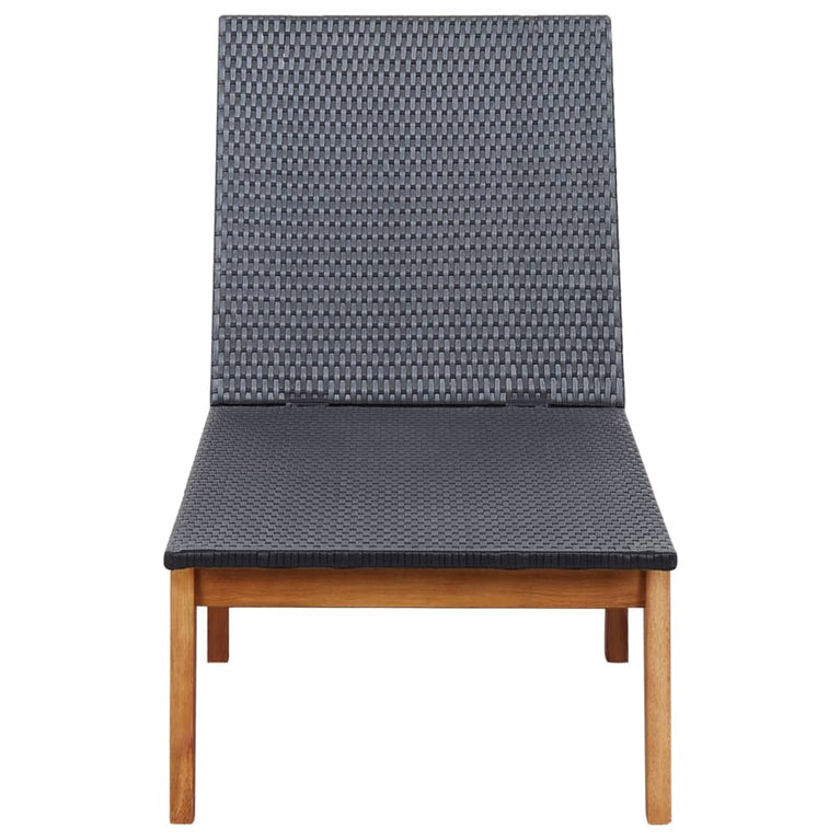 Ligbed poly rattan en massief acaciahout MeubelReus